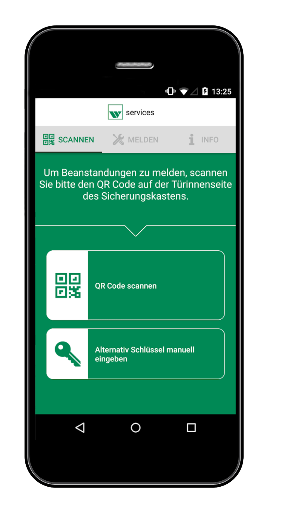 Screenshot from the weisenburger app in the Register services