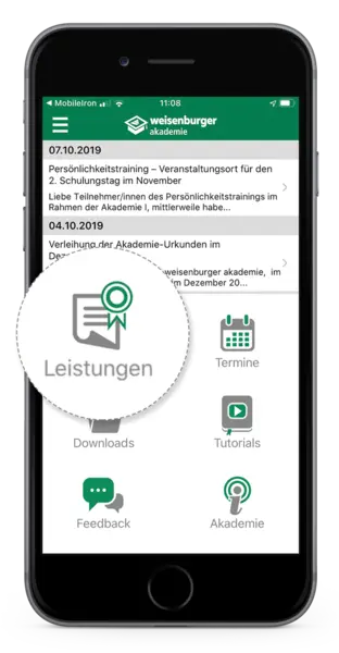 AkademieApp Leistungsbereich