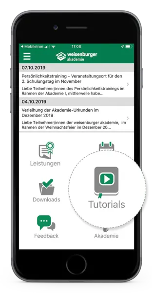 AkademieApp Tutorialbereich