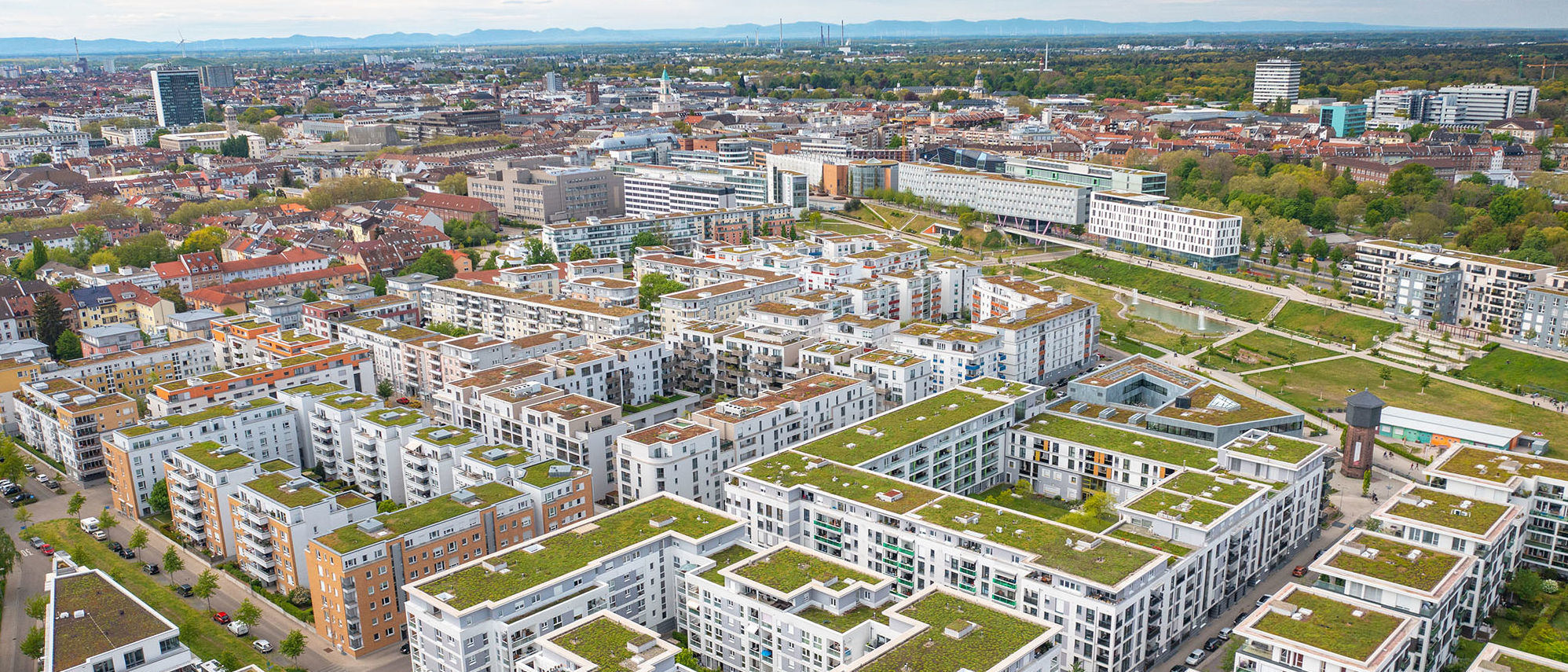 Drohenaufnahmen vom Citypark in Karlsruhe 