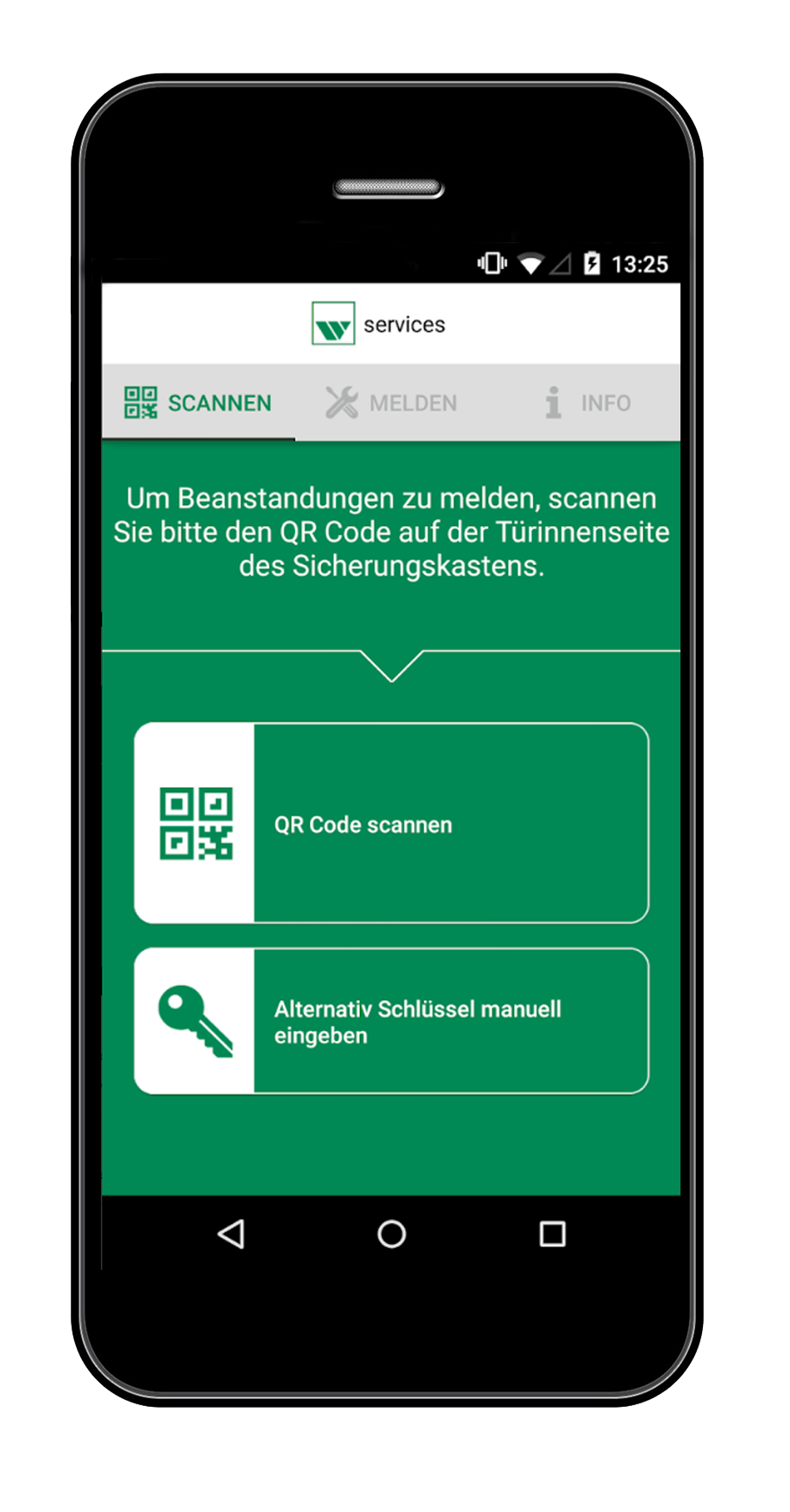 Screenshot aus der weisenburger App im Register services