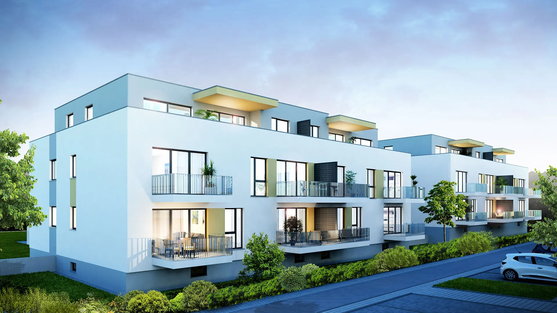 Neubau Mehrfamilienhaus von weisenburger Neubau modernes Mehrfamilienhaus von weisenburger mit Balkonen und moderner Architektur