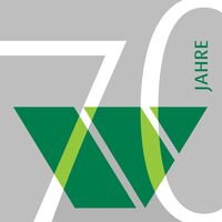 Special logo for 70 years of weisenburger, artistic representation of a 70 over a green w